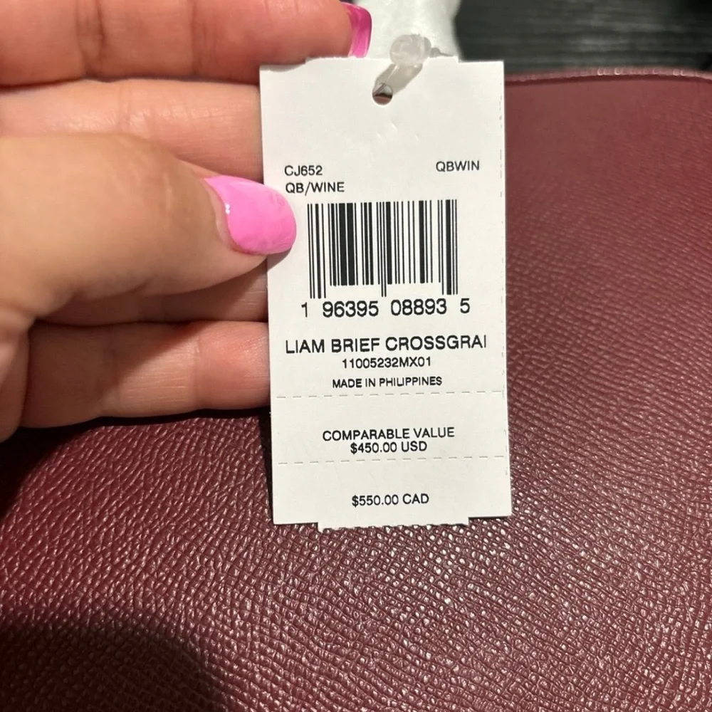 Coach Maroon Laptop Bag with Black Accents - Picture 5 of 6